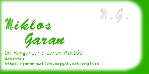 miklos garan business card
