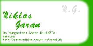 miklos garan business card